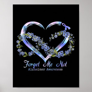 Heimer Awareness Vergiss mich nicht unendlich Herz Poster