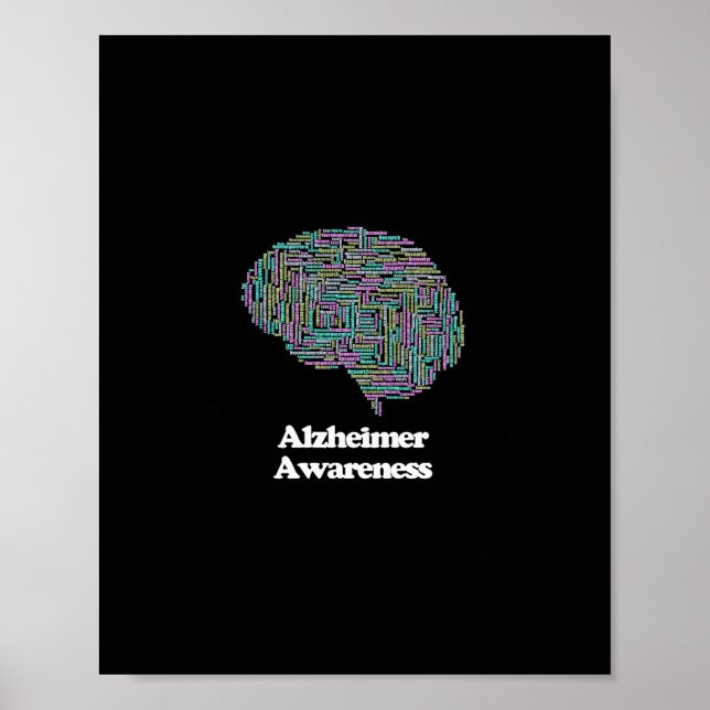 Heimerheimer Awareness Brain Dementia Word Cloud Poster (Vorne)