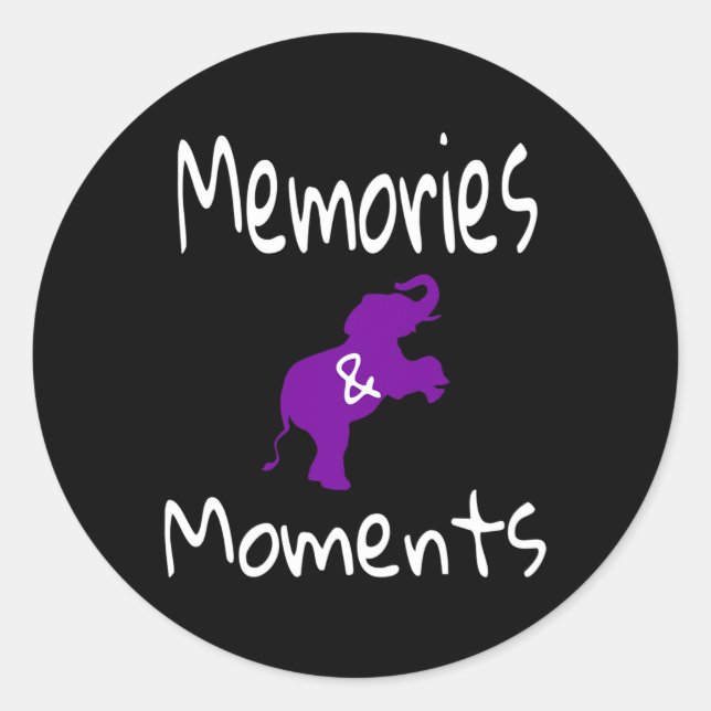 Heimerheimer Awareness Lila Elephant Support Mem Runder Aufkleber (Vorderseite)