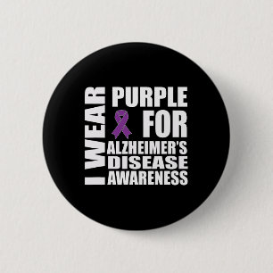 Heimerheimer Awareness Lila Ribbon Support Walk Button