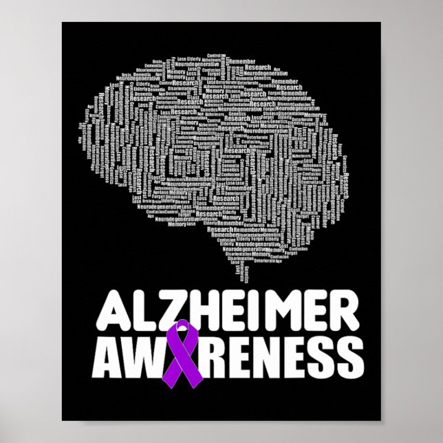 Heimerheimer Awareness Lila Ribbon Support Walk Poster (Vorne)