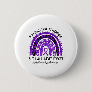Heimerheimer Awareness Rainbow wird nie vergessen Button