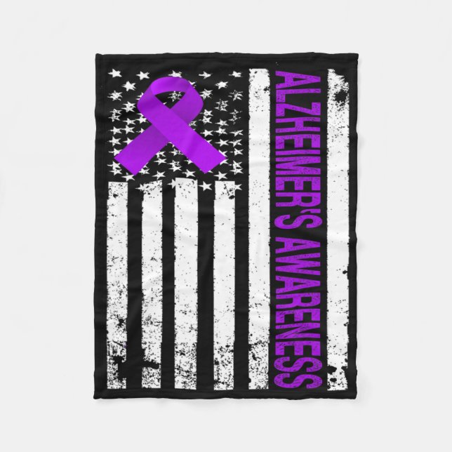 Heimerheimer-Bewusstsein - Lila Band der US-Flagge Fleecedecke (Vorderseite)