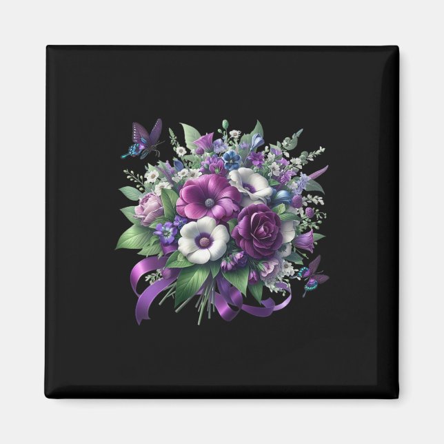 Heimerheimer Lila Florale Stiefmütterchen Demenz H Magnet (Vorne)