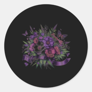 Heimerheimer Violette Florale Stiefmütterchen Deme Runder Aufkleber