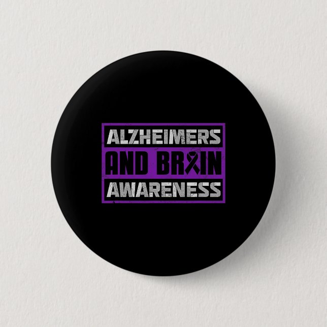 "Heimerheimer's and Brain Awareness Unity Ribbon" Button (Vorderseite)