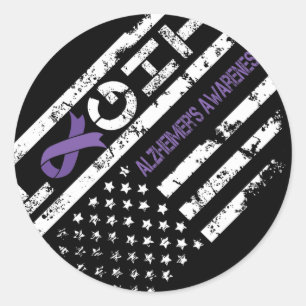 Heimerheimer's Awareness Heimerheimer Flag USA für Runder Aufkleber