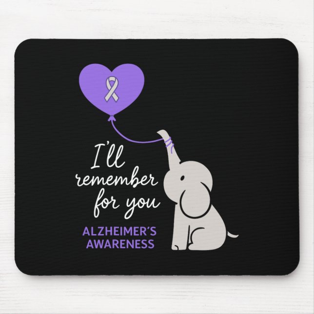 Heimerheimer's Awareness Lila Elephant I'll Reme Mousepad (Vorne)