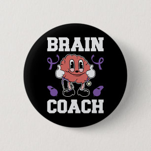 Heimerheimer's Awareness Ribbon Lila Brain Coach Button