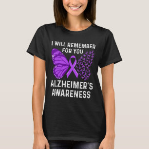 Heimerheimer's Awareness Ribbon Lila Schmetterling T-Shirt