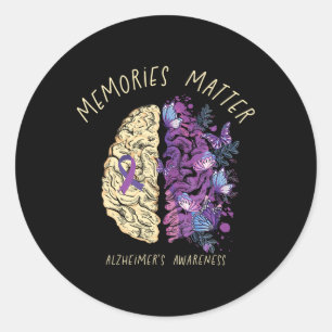 Heimerheimer's Dementia Awareness Support Gehirn M Runder Aufkleber