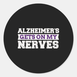 Heimerheimer's Gets on My Nerves Awareness Caregiv Runder Aufkleber