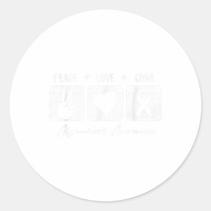 Heimers Awareness 2024 Peace Liebe Cure Retro Wear Runder Aufkleber