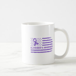 Heimers Awareness Lila Ribbon American Flag Deme Kaffeetasse