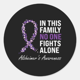 Heimers Awareness Lila Ribbon Dementia Mama Vater  Runder Aufkleber