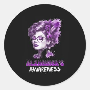 Heimers Awareness Lila, Ribbon for Women Dementi Runder Aufkleber
