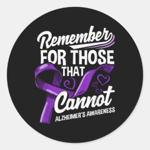 Heimers Awareness Lila Ribbon Supporter Heimers Runder Aufkleber