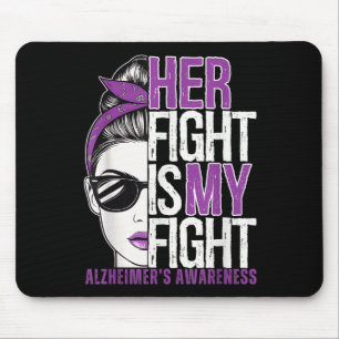 Heimers Awareness Messy Bun Lila Dementia Heimer Mousepad