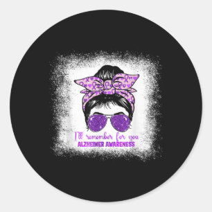 Heimers Awareness Messy Bun Lila Dementia Heimer Runder Aufkleber