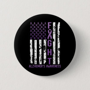 Heimers Awareness Montag Usa Flaggenband Lila Button
