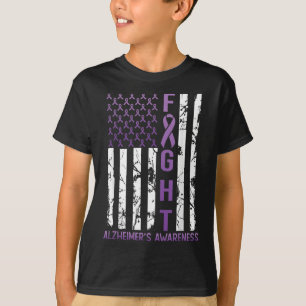 Heimers Awareness Montag Usa Flaggenband Lila T-Shirt