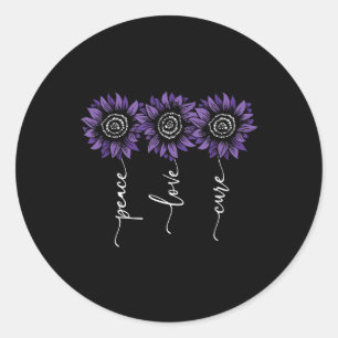 Heimers Awareness Peace Liebe Curee Sunflower Heim Runder Aufkleber