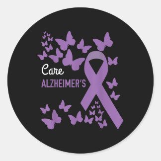 Heimers Awareness Ribbon T Shirts Runder Aufkleber