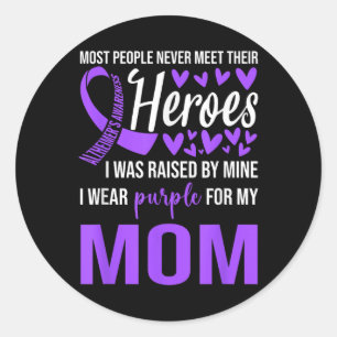 Heimers Awareness Shirt ich trage Lila für Mama Runder Aufkleber