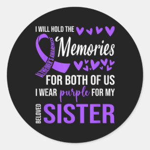 Heimers Awareness Shirt Lila Ribbon Erinnerungen S Runder Aufkleber