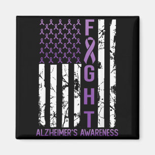Heimers Bewusstseinsmonat Tag Usa Flagge Band Purp Magnet