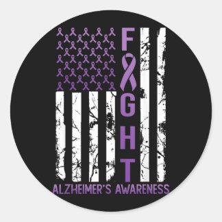 Heimers Bewusstseinsmonat Tag Usa Flagge Band Purp Runder Aufkleber