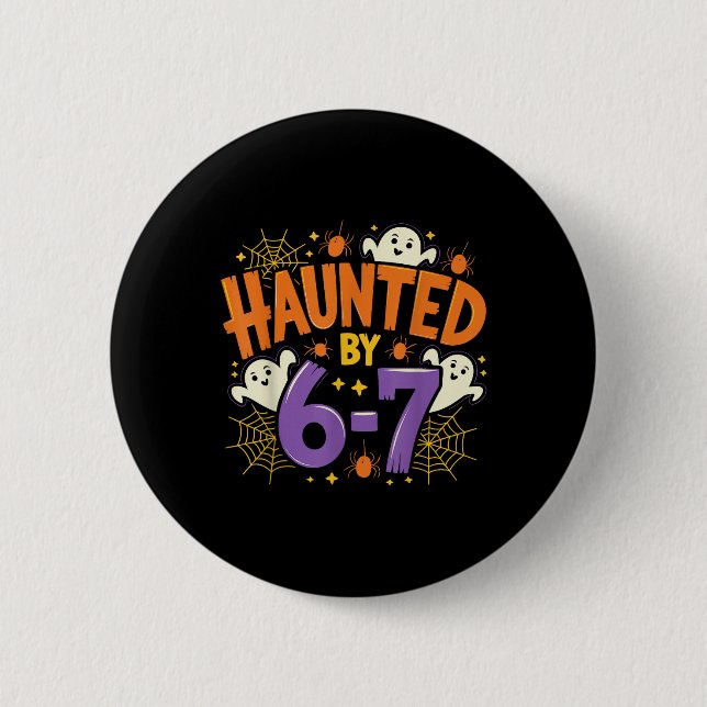 Heimgesuchte Sechs Sieben 6 7 Meme 67 Skeletthand  Button (Vorderseite)