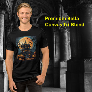 Heimgesuchtes mittelalterliches Halloween-Schloss Tri-Blend Shirt