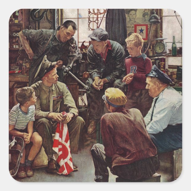 Heimische Marine Quadratischer Aufkleber (Vorderseite)