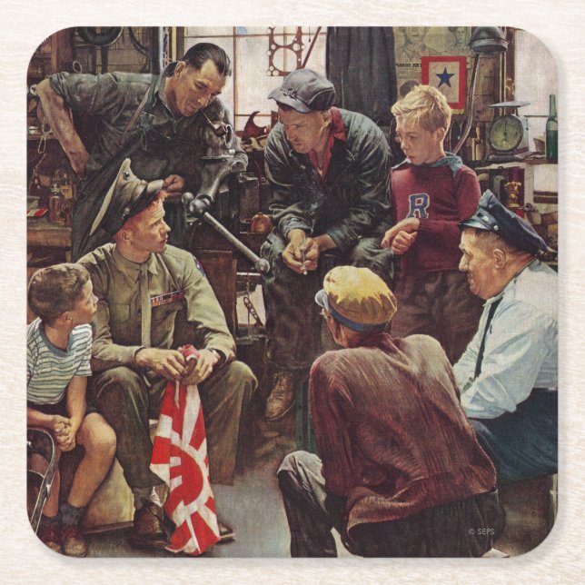 Heimische Marine Rechteckiger Pappuntersetzer (Vorderseite)