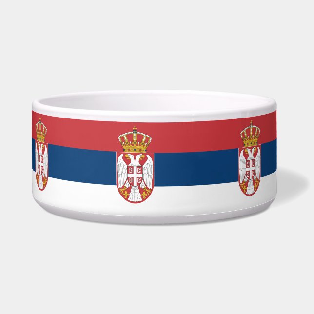 Heimkeule mit der Flagge Serbiens Napf (Vorderseite)