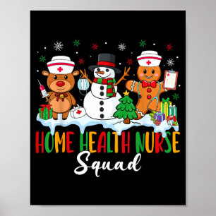 Heimkrankenschwester-Team Rentier-Gingerbread Chri Poster