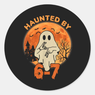 Heimliches Halloween-Skelett Heimgesucht Sechs Sie Runder Aufkleber