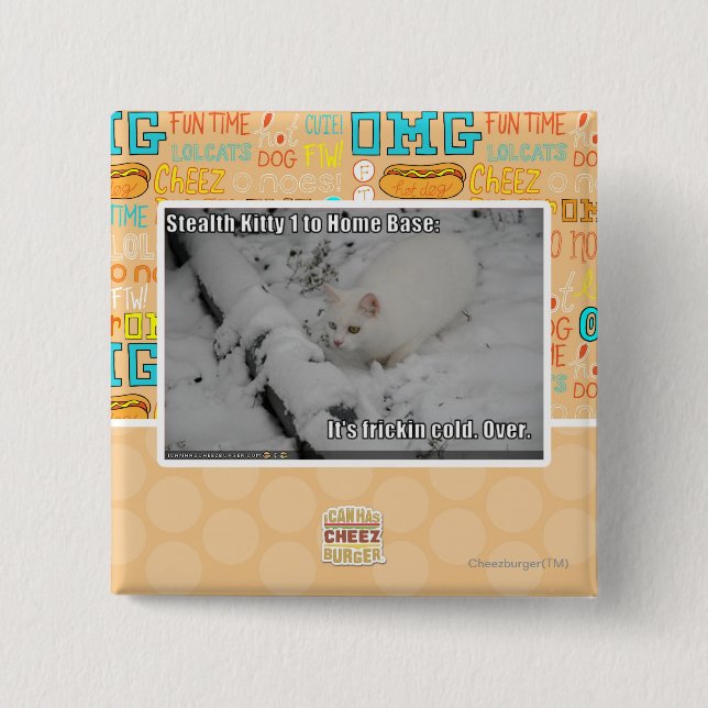 Heimlichkeits-Miezekatze 1 Button (Vorderseite)