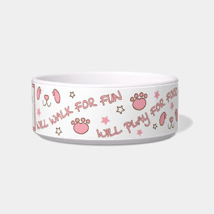 Heimtier DOG Medium Bowl "Will Walk for Fun" Napf