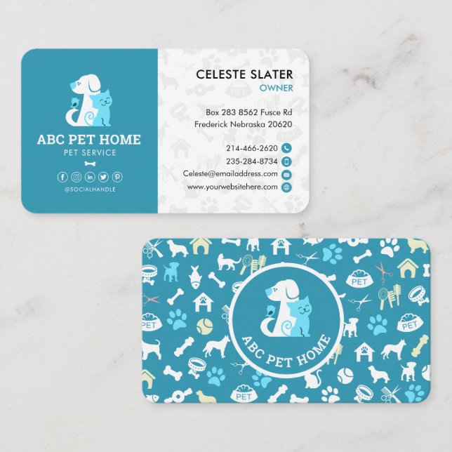 Heimtiere, tierärztliche Klinik, Tierärzte, Hausti Visitenkarte (Vorne/Hinten)