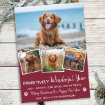 Heimtierjahr: Red Dog Foto Collage überprüfen Feiertagskarte<br><div class="desc">Die neue Kollektion von Ferienkarten, die sich perfekt für Tierliebhaber und Haustierbesitzer eignet! Unsere "Pawsively Wonderful Year"-Karten zeigen Ihre wütenden Familienmitglieder auf niedliche, moderne und lustige Art und Weise. Diese Karten sind stilvoll und feierlich, mit einer Foto-Collage Ihrer Haustiere das ganze Jahr über. Unsere Karten sind so konzipiert, dass die...</div>