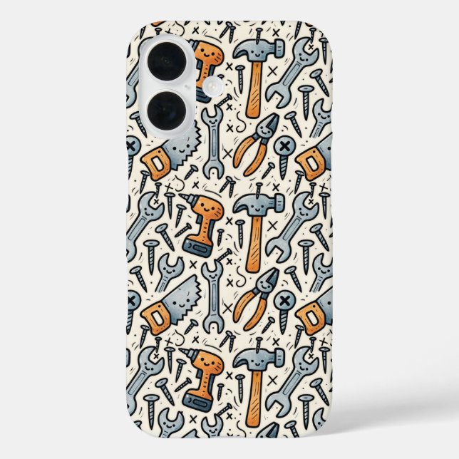 Heimwerker-Werkzeugsammlung Doodle-Kunst Case-Mate iPhone Hülle (Rückseite)