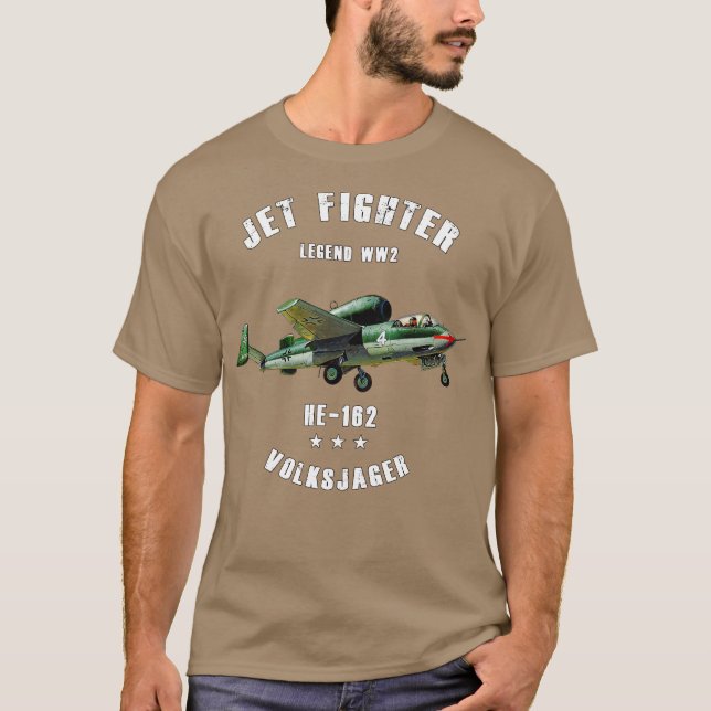 Heinkel He 162 Volksjager Military Jet Fighter Pla T-Shirt (Vorderseite)