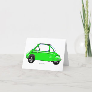 Heinkel Trogan Blasenauto-Grußkarte Dankeskarte