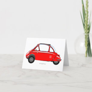 Heinkel Trogan Bubble-Auto-Grußkarte. Dankeskarte