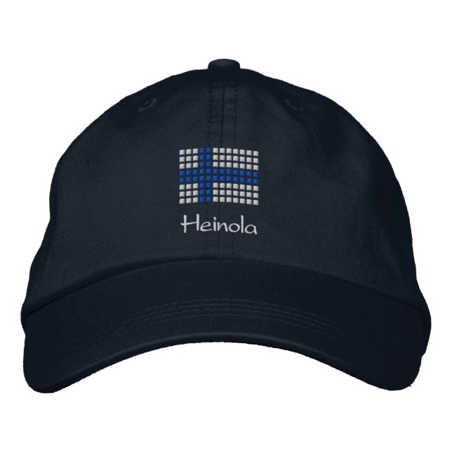 Heinola hattu - Finnischer Flaggenhut Bestickte Kappe (Vorderseite)