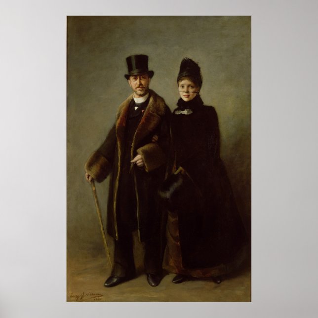 Heinrich Schliemann und seine Ehefrau Poster (Vorne)