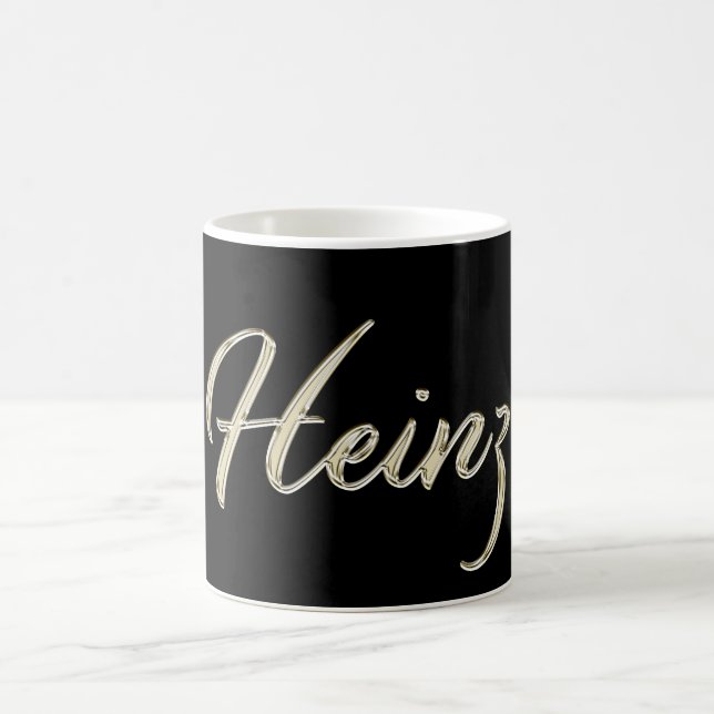 Heinz Name whitegold Tasse Teetasse Kaffeetasse (Mittel)
