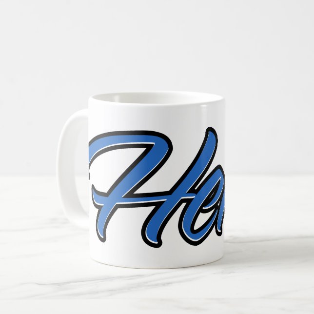 Heinz Vorname Name blue Tasse Kaffeetasse (Vorderseite Links)